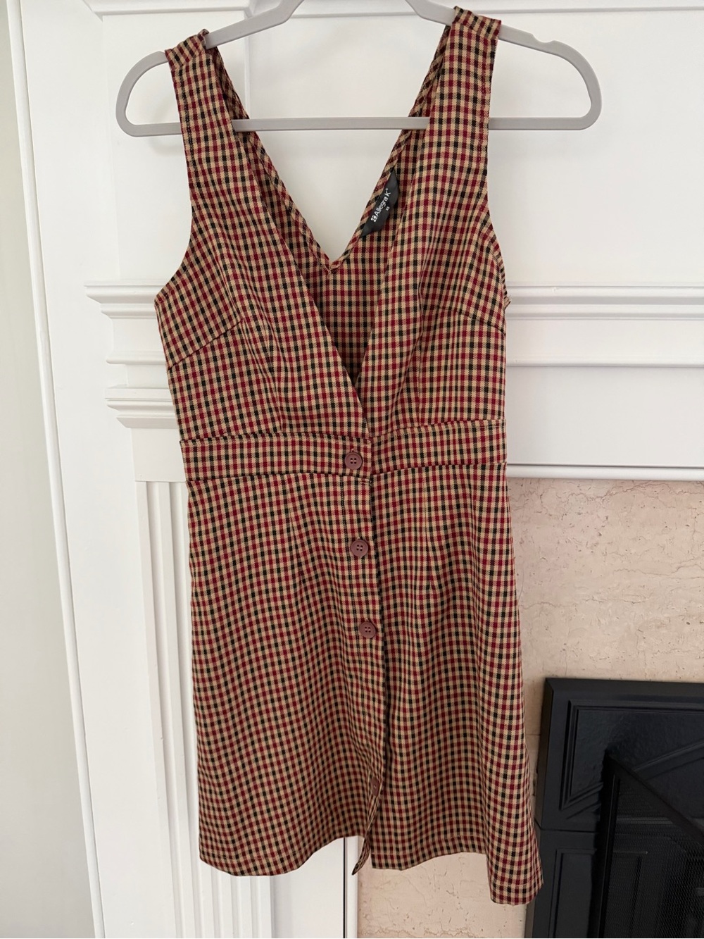 Sleeveless V-Neck Plaid Girlhoodcore Fall Autumn Grunge Boho Dress
